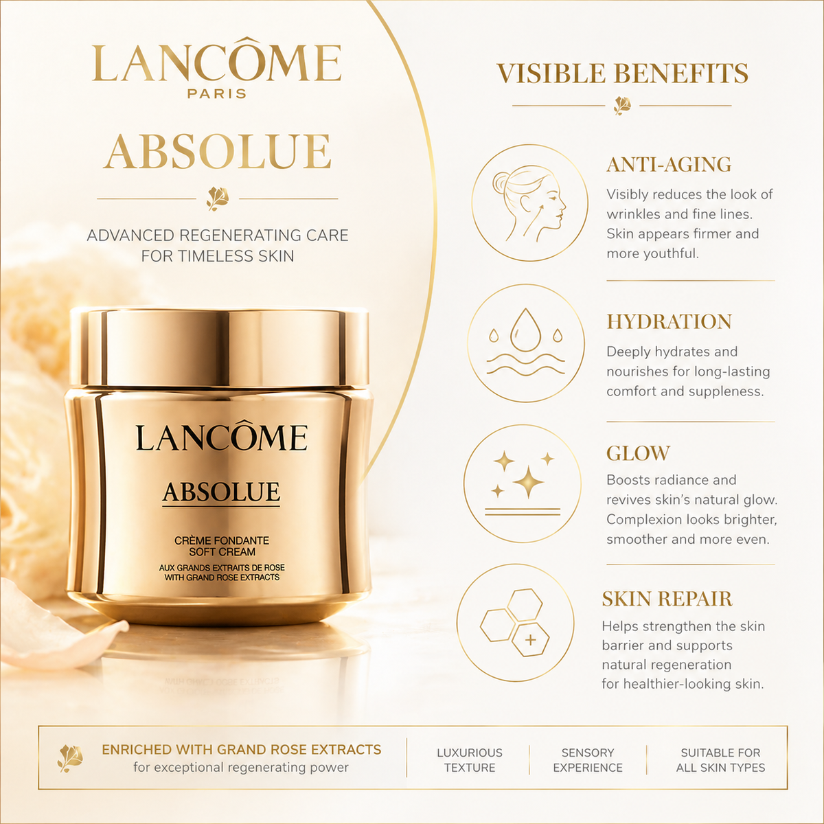 Lancôme Absolue Rich Cream with Grand Rose Extracts 60 ml