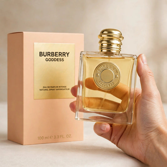 Burberry Goddess Intense Eau de Parfum 100ml for Women — hand holding bottle