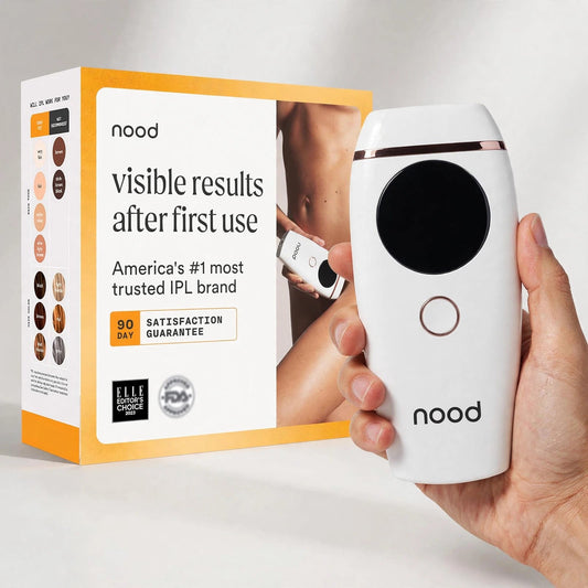 Hand holding the Nood The Flasher 2.0 IPL hair removal device