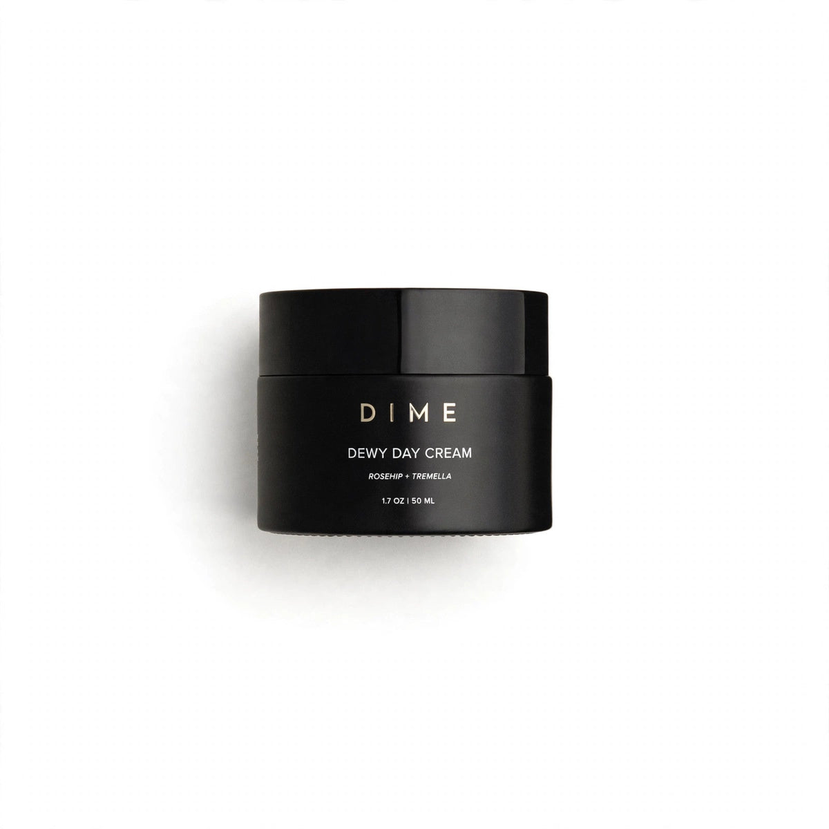 DIME Beauty Dewy Day Cream jar on white background