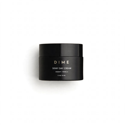 DIME Beauty Dewy Day Cream jar on white background