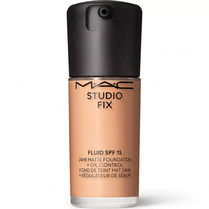 MAC Studio Fix Fluid SPF 15 24HR Matte Foundation NC27, 1 oz, front view