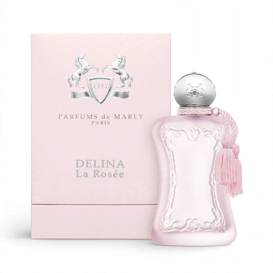 Parfums de Marly Delina La Rosee Eau de Parfum 75ml for Women — bottle and box on white background