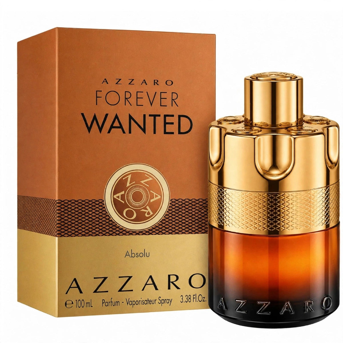 Azzaro Forever Wanted Absolu Eau de Parfum 100ml bottle and box enhanced product photo