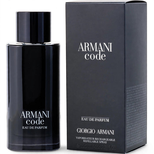 Armani Code Eau de Parfum 125ml bottle and box on white background