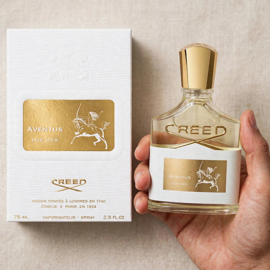 Creed Aventus For Her EDP 75ml — Held in hand
